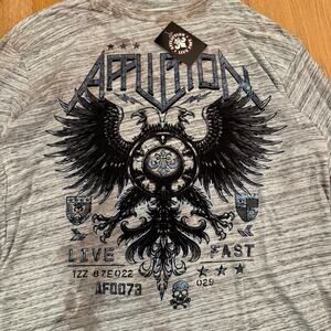 Y2K Affliction Deadstock Long Sleeve Shirt – Grey Tie Dye – NWT – Size L
